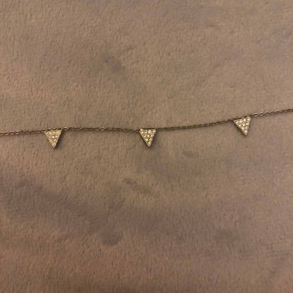EXPRESS SILVER DIAMOND TRIANGLE NECKLACE